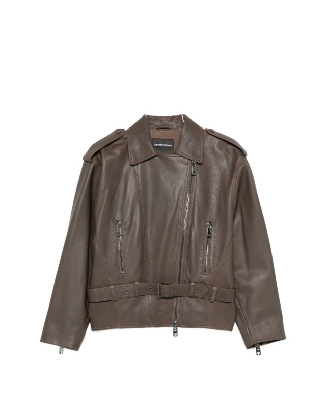[Emporio Armani] Leather Jacket FW26 EW004958AF27024U6200