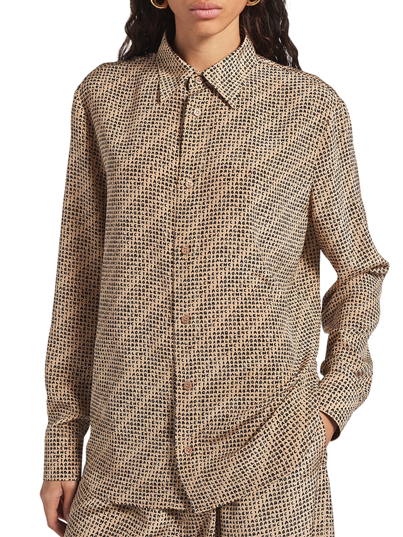 [Balenciaga] Shirts Long Sleeve FW26 A002B2TUL729364 BEIGE BLACK