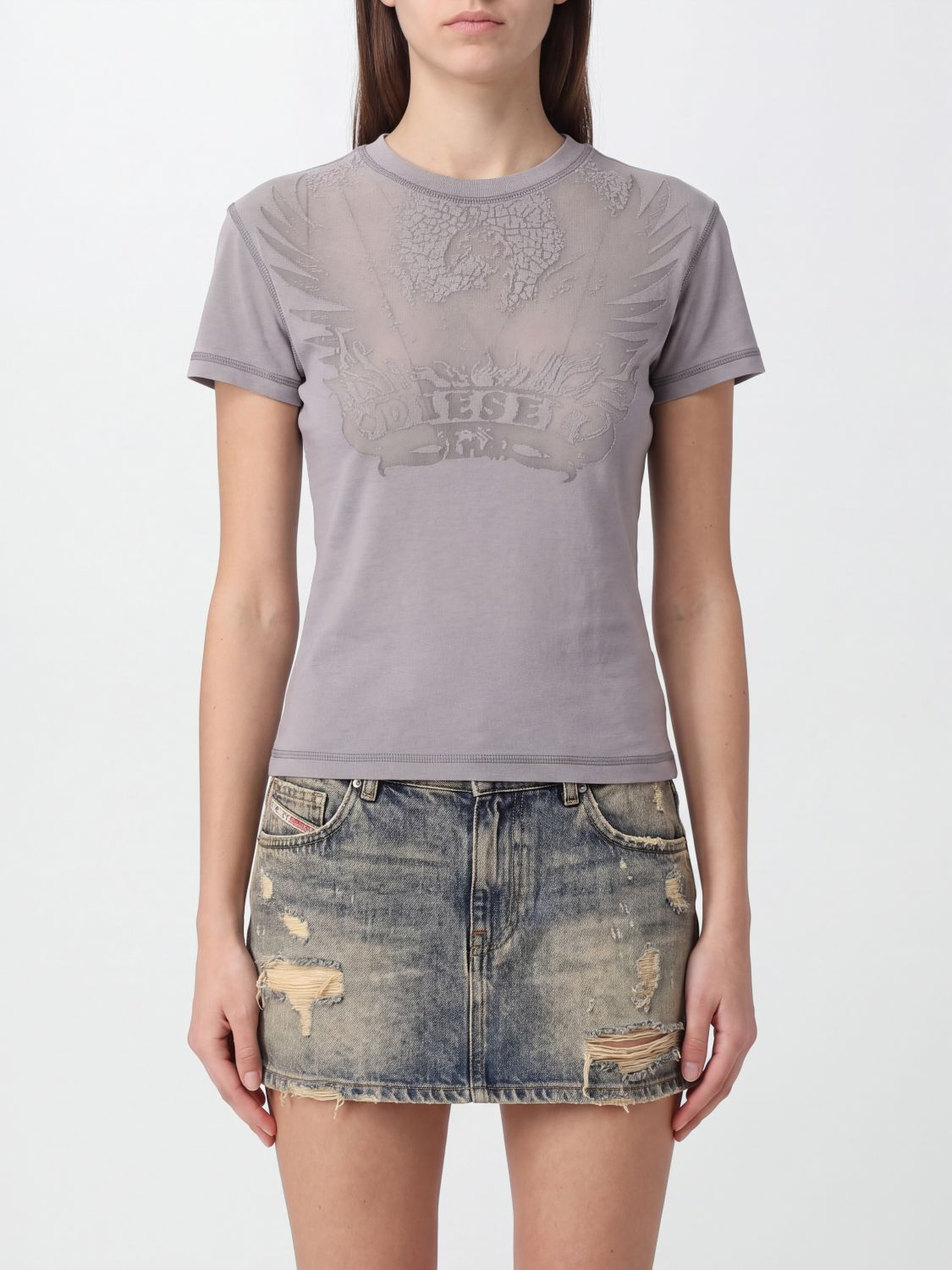 [Diesel] T-shirts Short Sleeve FW26 A232340DLBW 100A
