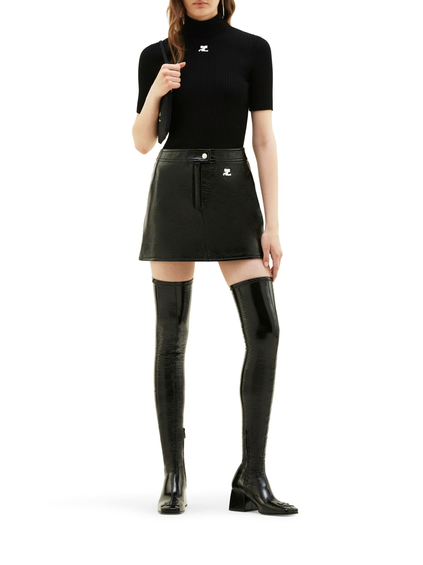 [Courreges] Mini skirt SS26 PERCJU001VY00149999 BLACK