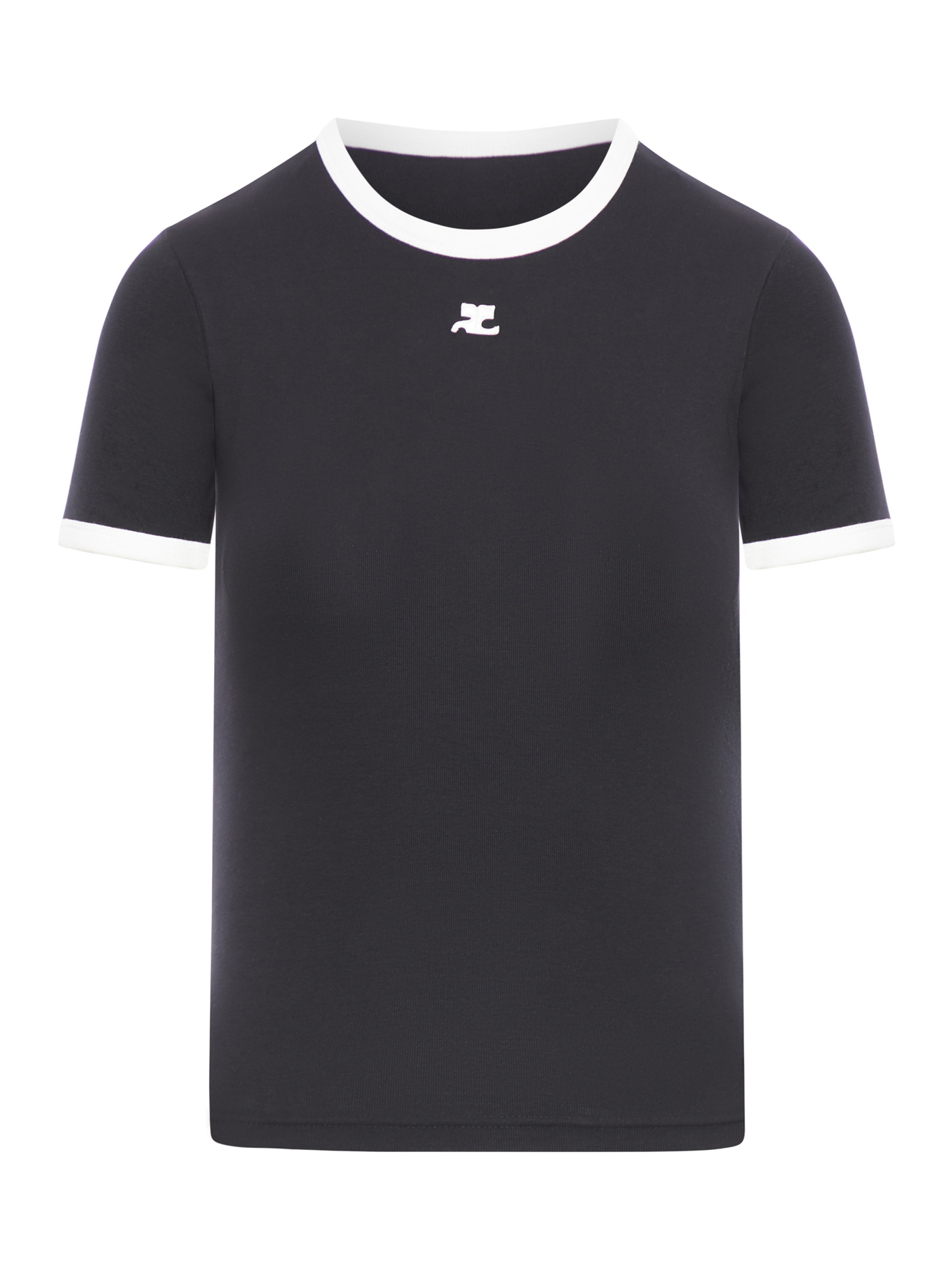 [Courreges] T-shirts Short Sleeve FW26 VESJTS017JS00709901 BLACK HERITAGE WHITE