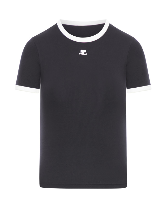 [Courreges] T-shirts Short Sleeve FW26 VESJTS017JS00709901 BLACK HERITAGE WHITE