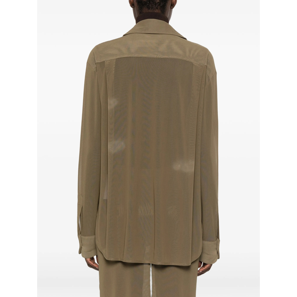 [THE FRANKIE SHOP] Shirts Long Sleeve FW26 PERI SHEER KHAKI