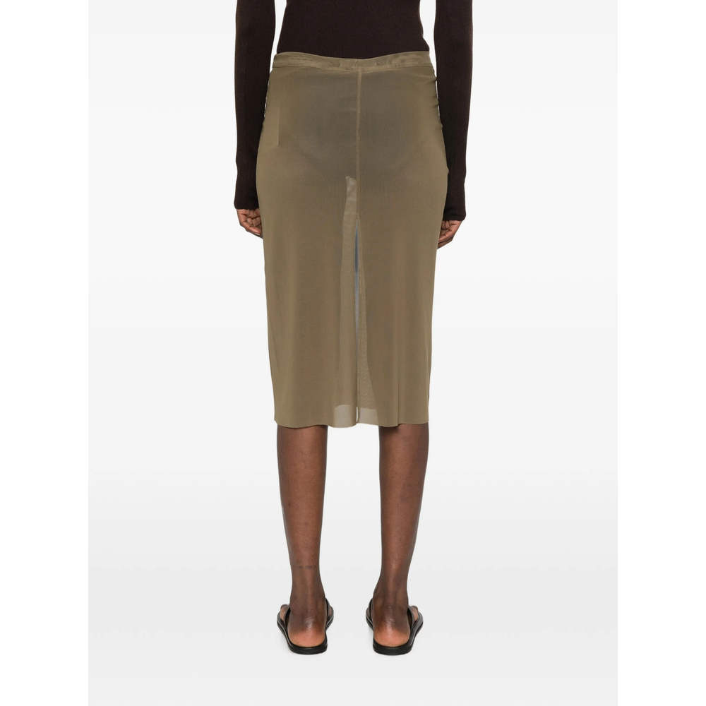 [THE FRANKIE SHOP] Midi skirt FW26 SUVA SHEER  KHAKI