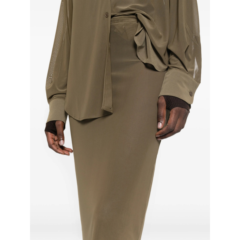 [THE FRANKIE SHOP] Midi skirt FW26 SUVA SHEER  KHAKI
