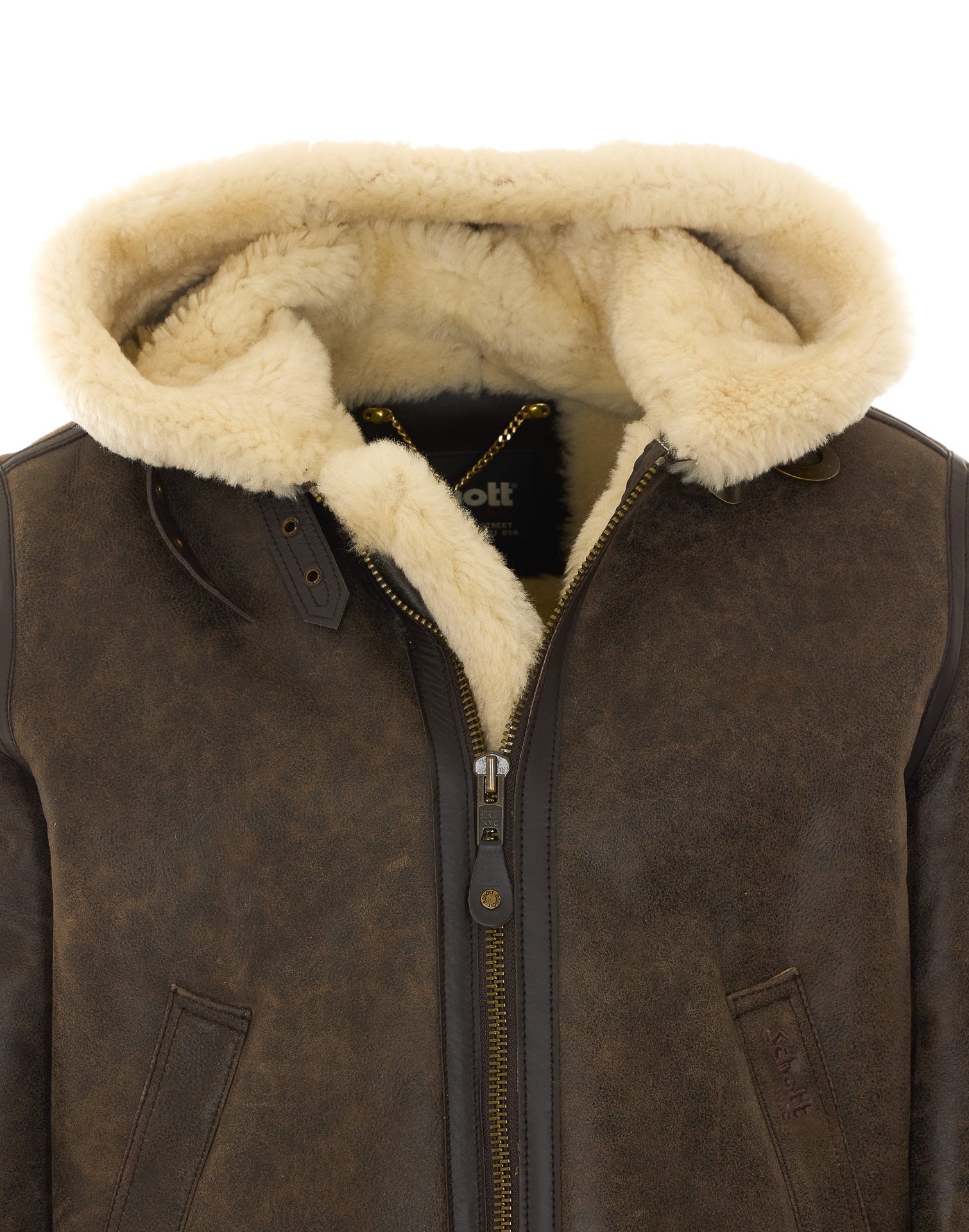 [SCHOTT N.Y.C.] Mouton jacket FW26 LC1259HBROWN