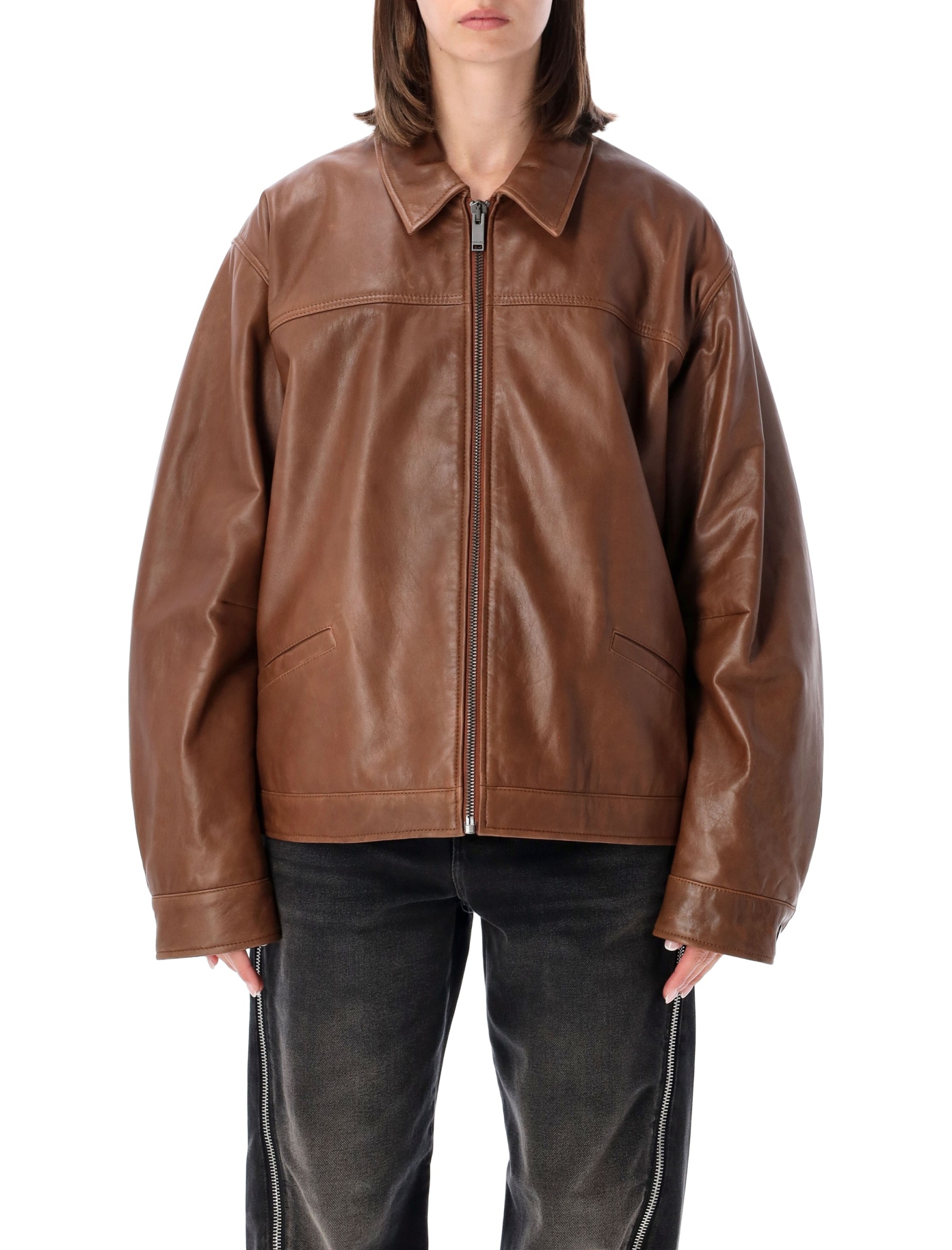 [HAIKURE] Leather Jacket FW26 HEW09131PL008TPC0081