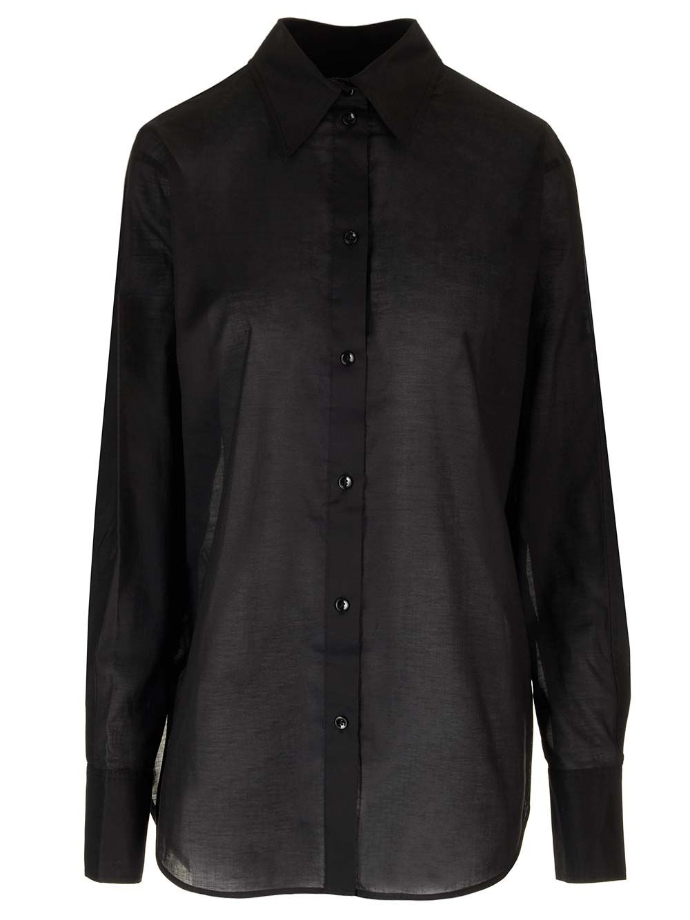 [TOTEME] Shirts Long Sleeve FW24 243-WRT2522-FB0238BLACK 001