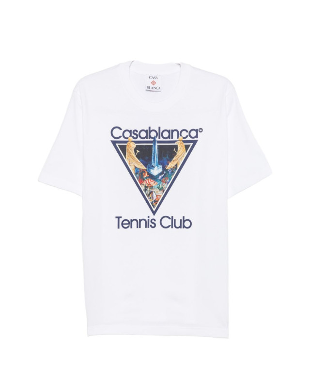 [Casablanca] T-shirts Short Sleeve FW26 MAW26JTS00108MONDE PERDU TENNIS CLUB ICON