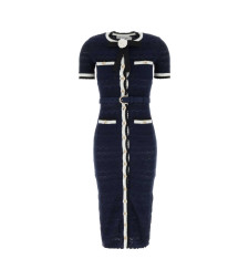 [SELF PORTRAIT] Short sleeve dress FW26 PF26072MAN NAVY