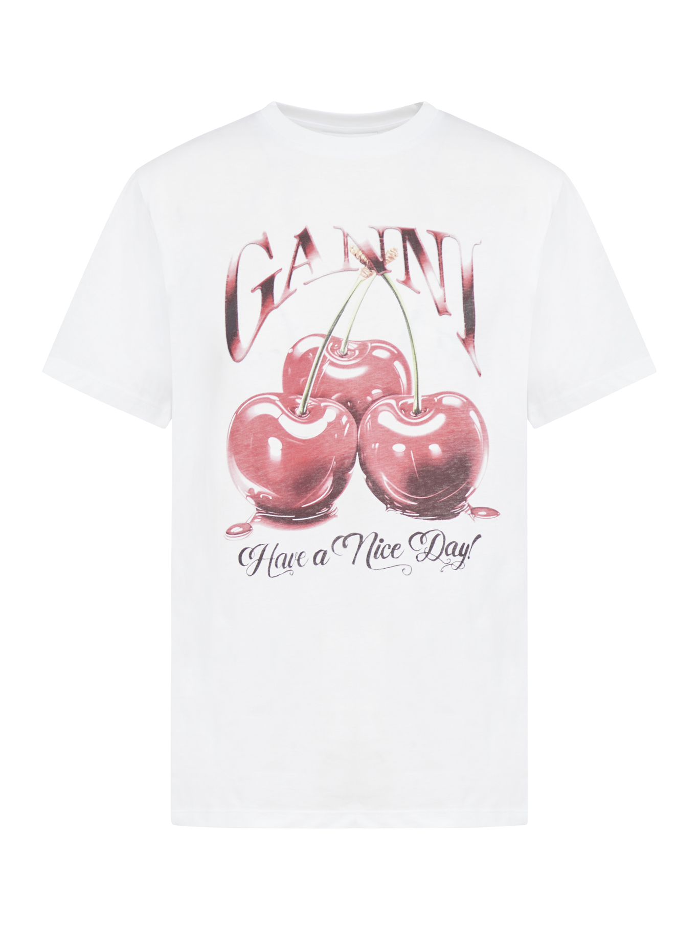 [GANNI] T-shirts Short Sleeve FW26 T4004151 BRIGHT WHITE