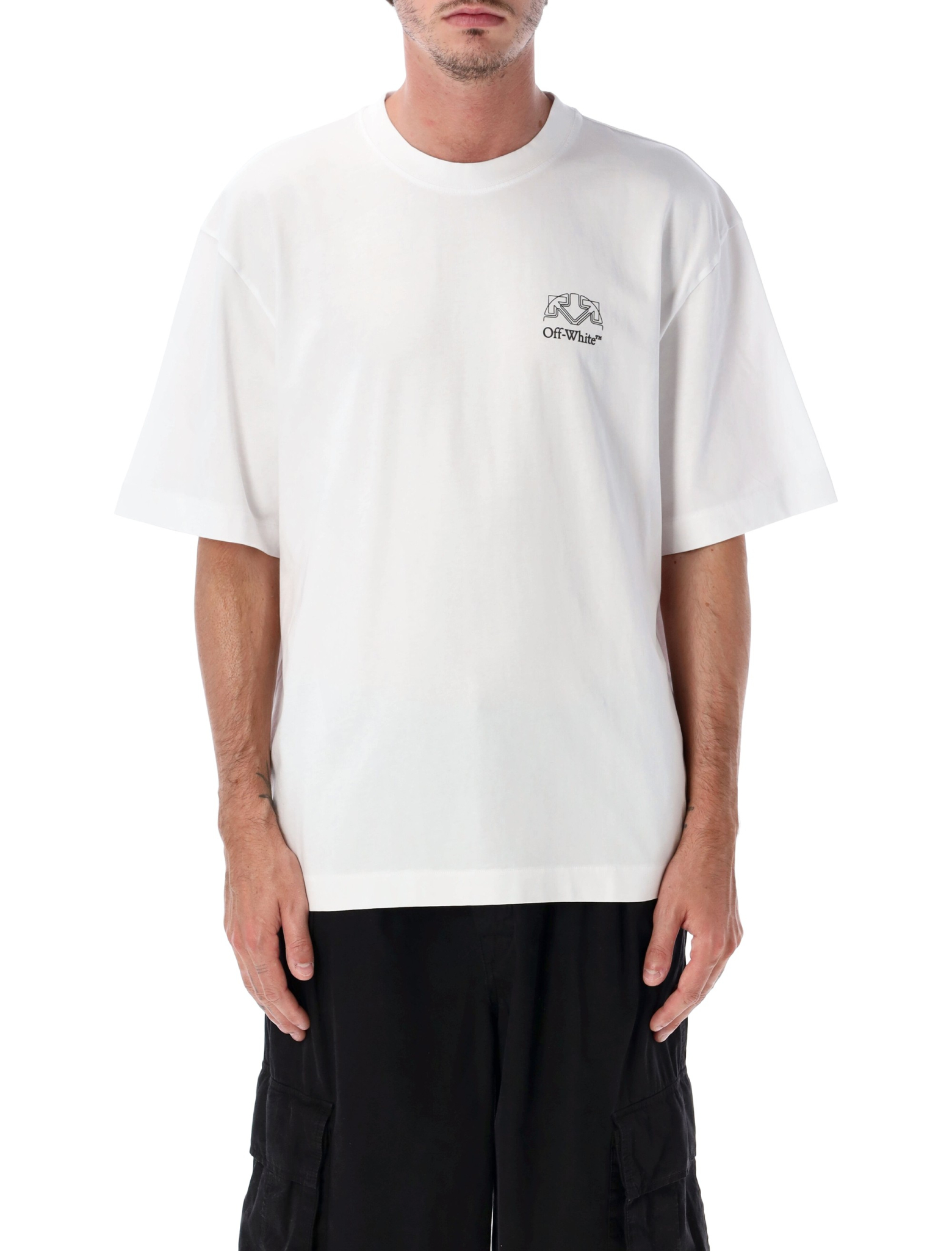 [Off-White] T-shirts Short Sleeve FW26 OMAA120F26JER01E100