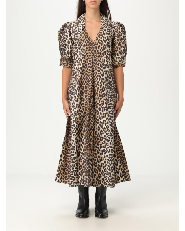 [GANNI] Short sleeve dress FW25 F8842 943