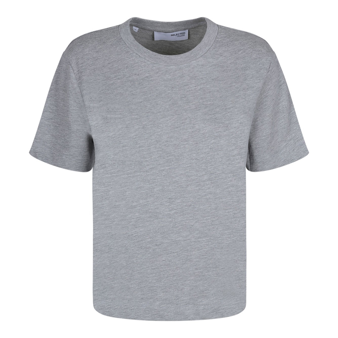 [Selected] T-shirts Short Sleeve CO 16087919-LIGHTGREYMELANGE