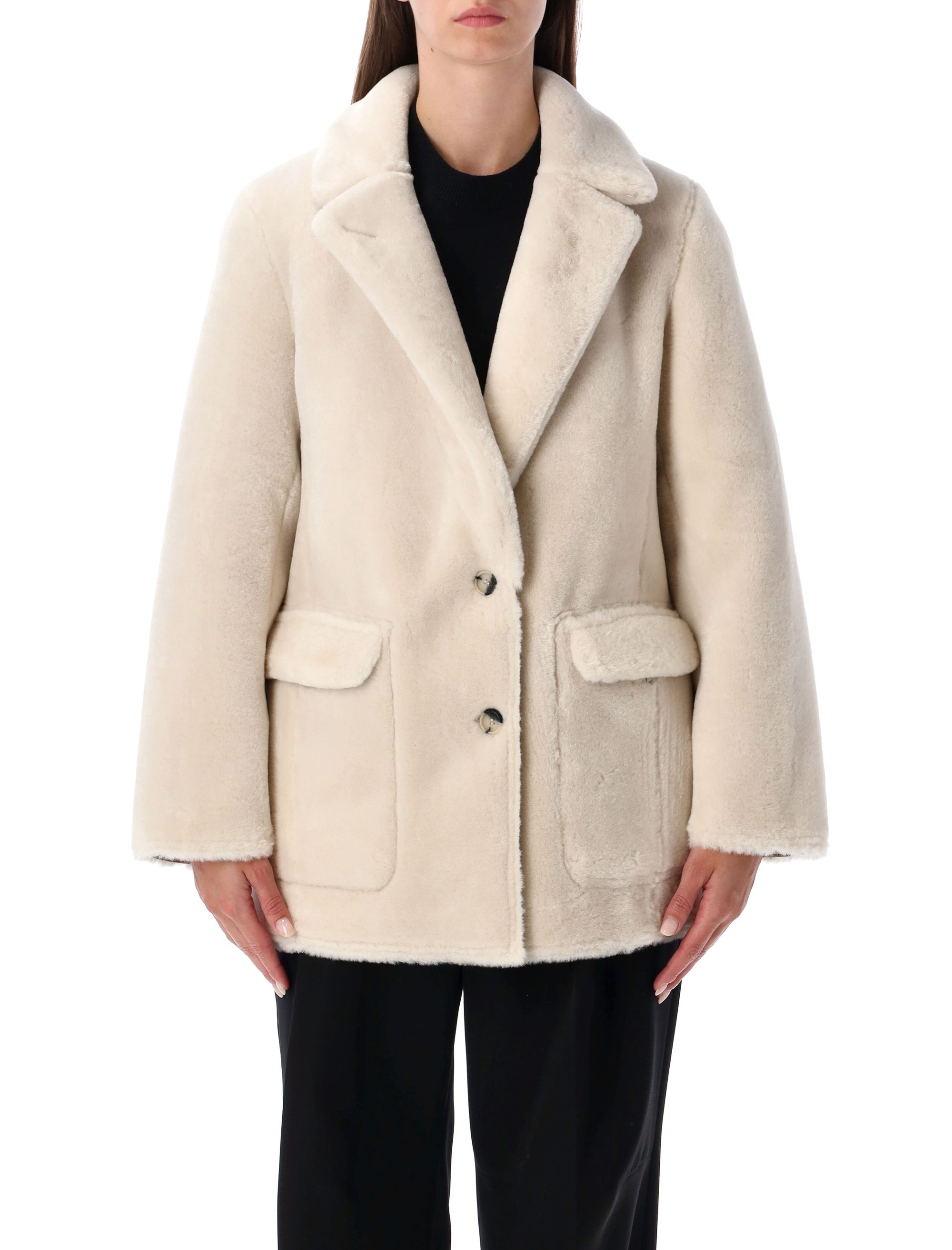 [Urbancode] Fur Jacket FW25 BJ20011RICE