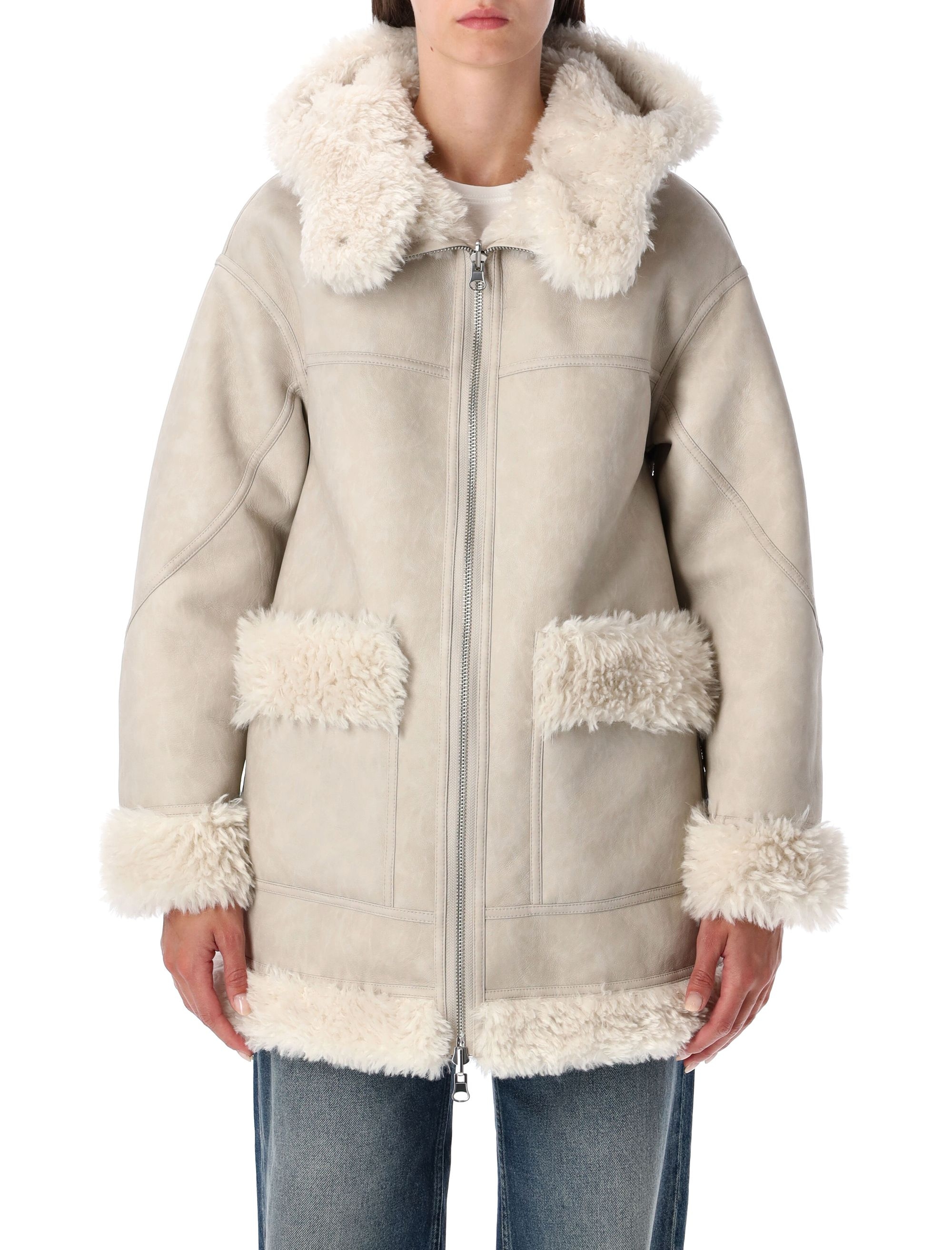 [Urbancode] Fur Jacket FW25 BJ20024CHALKY