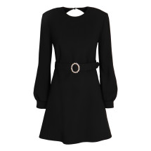 [Saint Laurent] Long sleeve dress FW25 819619Y012W_1000