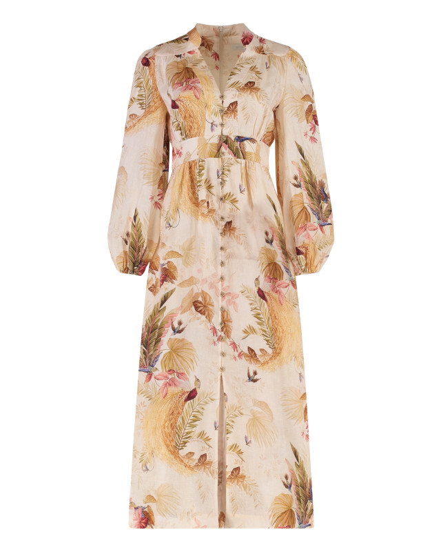 [Zimmermann] Long sleeve dress FW25 5146DSS253_CRMPLMFLO