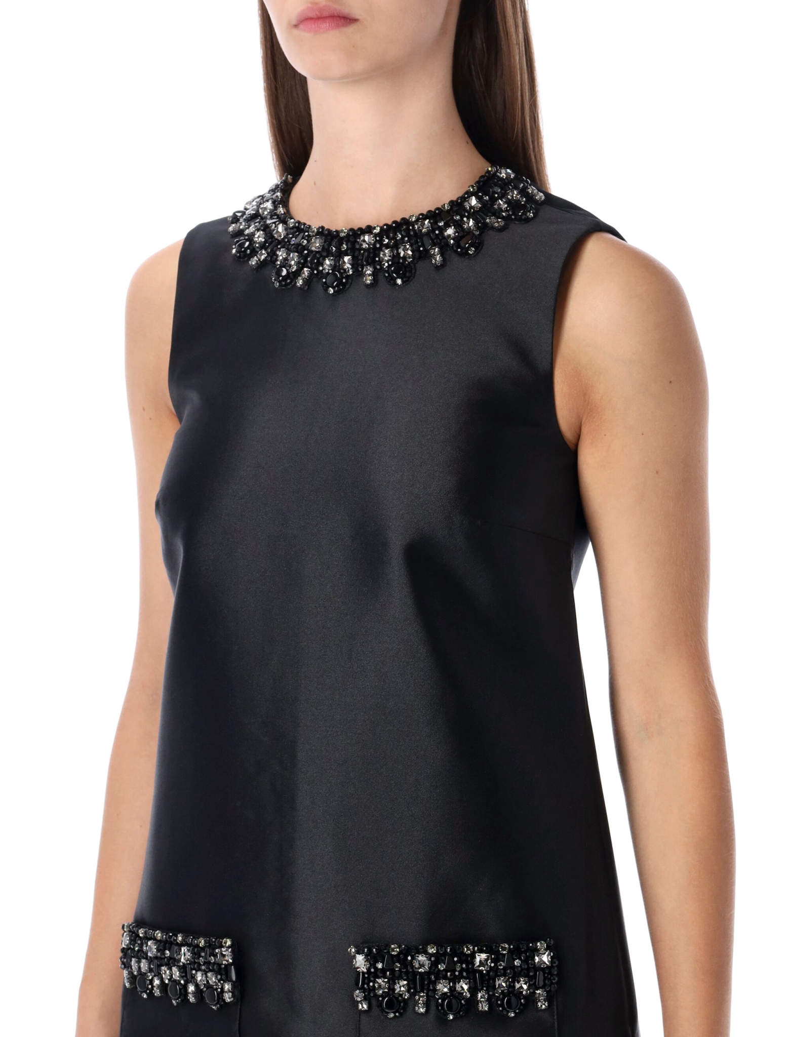 [SELF PORTRAIT] Sleeveless dress FW25 AW25061SBBLACK