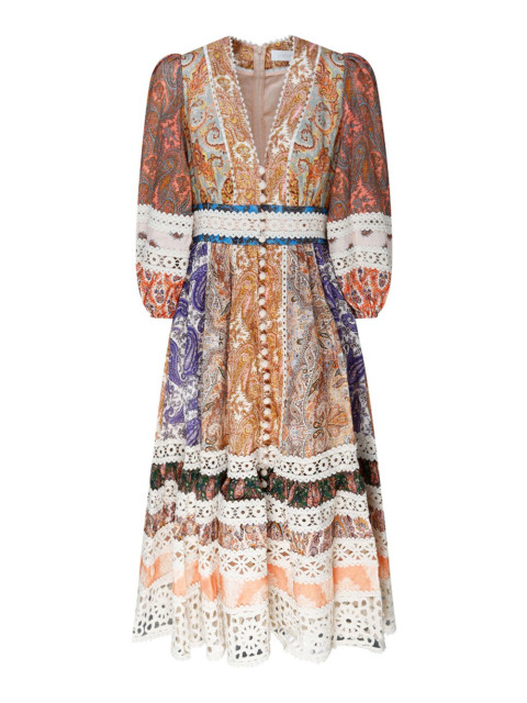 [Zimmermann] Long sleeve dress CO 6763DSS231-SPLICEDPAISLEY