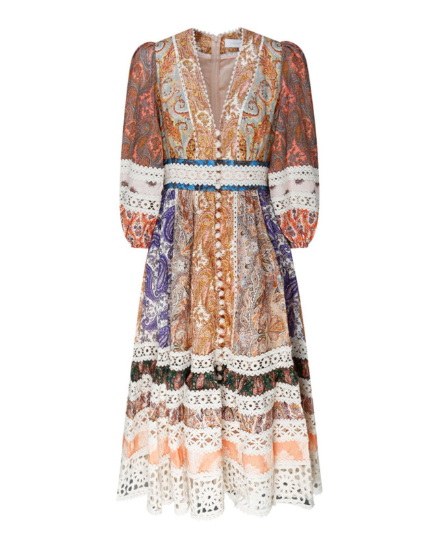 [Zimmermann] Long sleeve dress CO 6763DSS231-SPLICEDPAISLEY