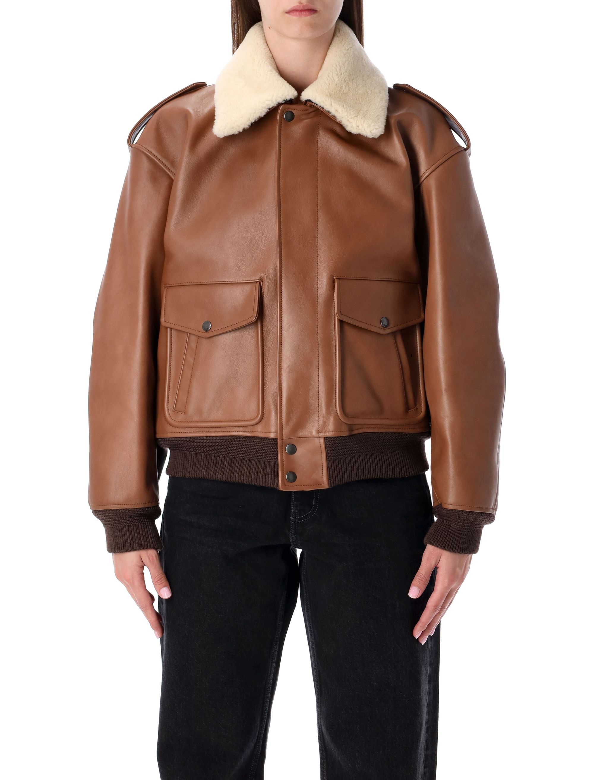 [Saint Laurent] Leather Jacket FW25 843525YCTE22146