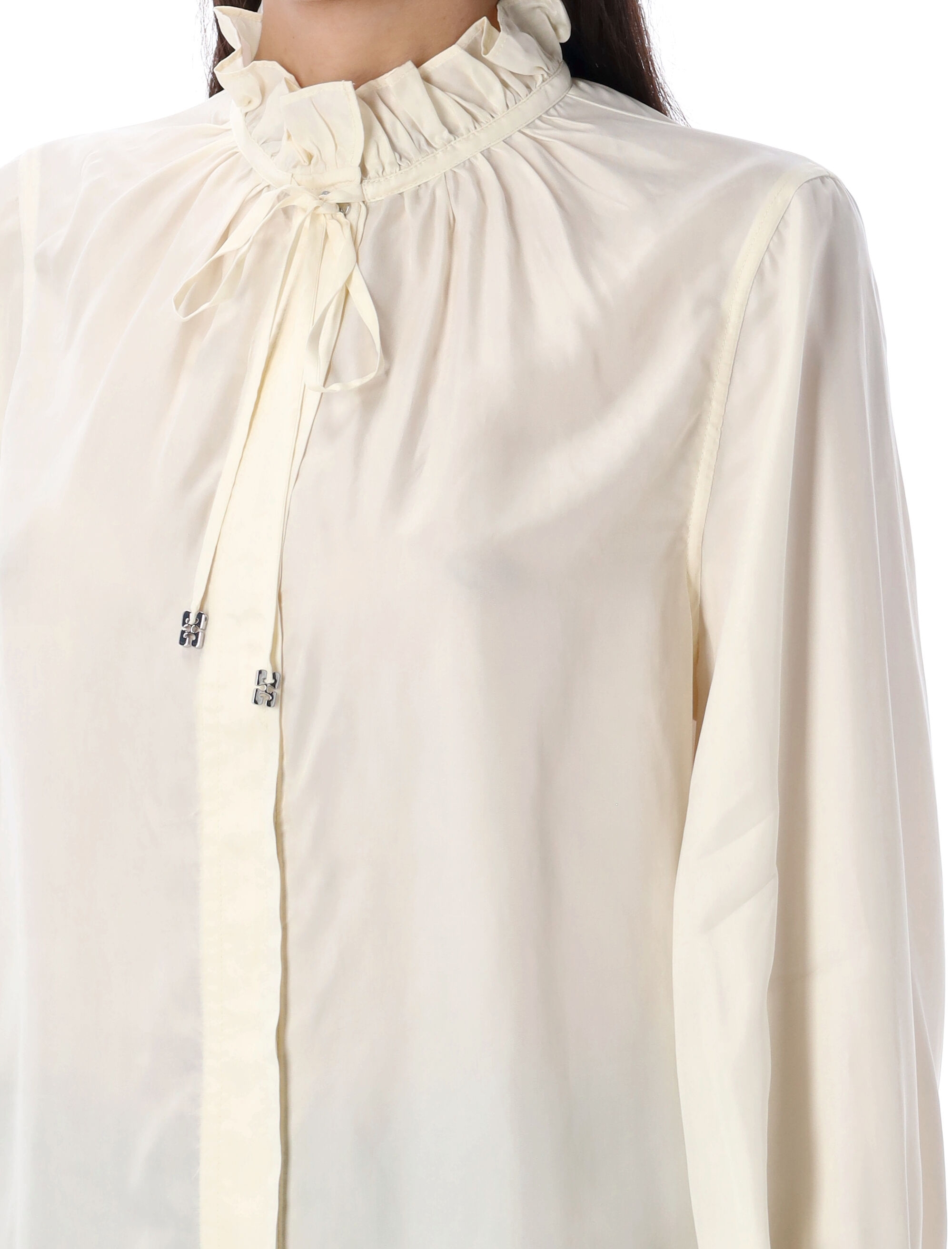 [GANNI] Shirts Long Sleeve FW25 W09287071135
