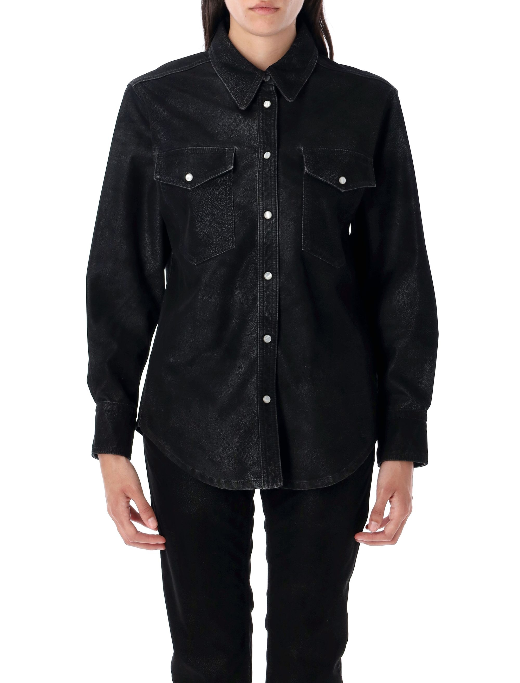 [Marant Etoile] Shirts Long Sleeve FW25 CH0240FAC3B01E01BK