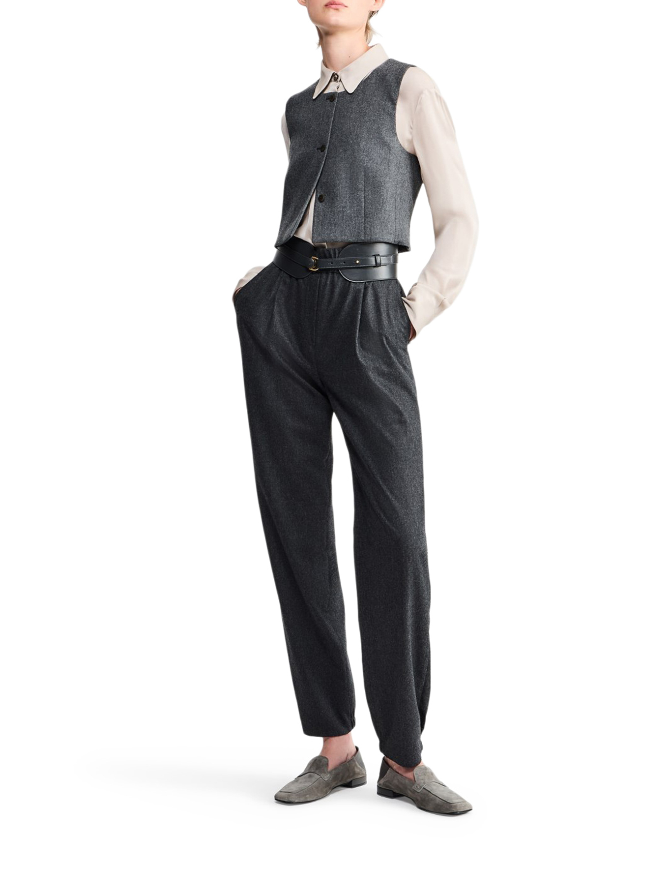 [Giorgio Armani] Trousers FW26 GW003476TE10537U8131 SWAMP