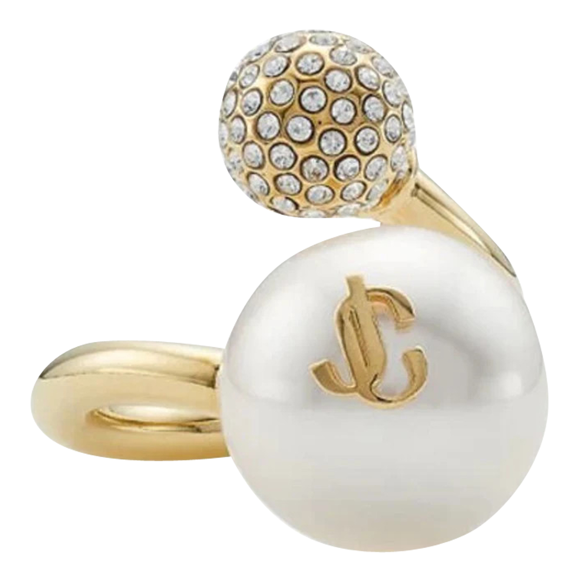 [Jimmy Choo] Ring FW26 AURI RINGJIQGOLD/WHITE/CRYSTAL
