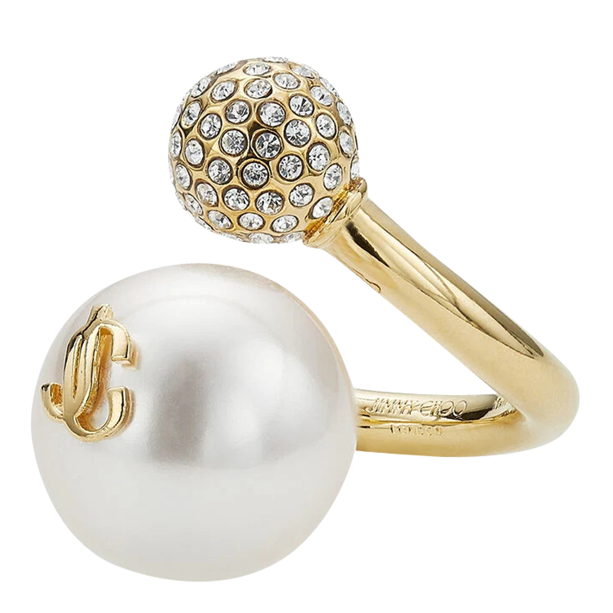 [Jimmy Choo] Ring FW26 AURI RINGJIQGOLD/WHITE/CRYSTAL