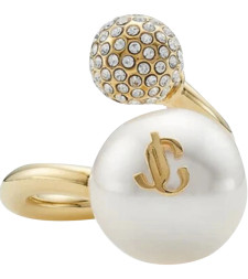 [Jimmy Choo] Ring FW26 AURI RINGJIQGOLD/WHITE/CRYSTAL