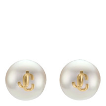[Jimmy Choo] Earring FW26 MAXI PEARL STUDSDXQGOLD/WHITE