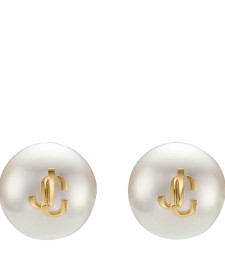 [Jimmy Choo] Earring FW26 MAXI PEARL STUDSDXQGOLD/WHITE