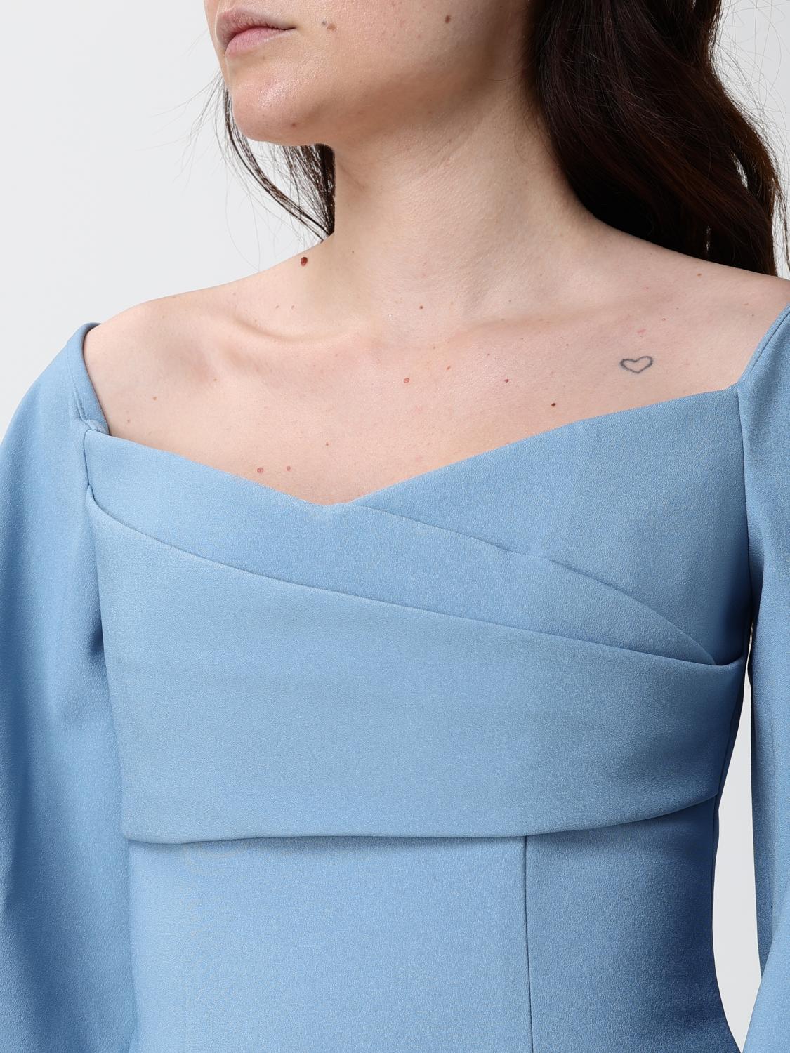 [Solace London] Long sleeve dress SS26 OS39001 SLATE BLUE