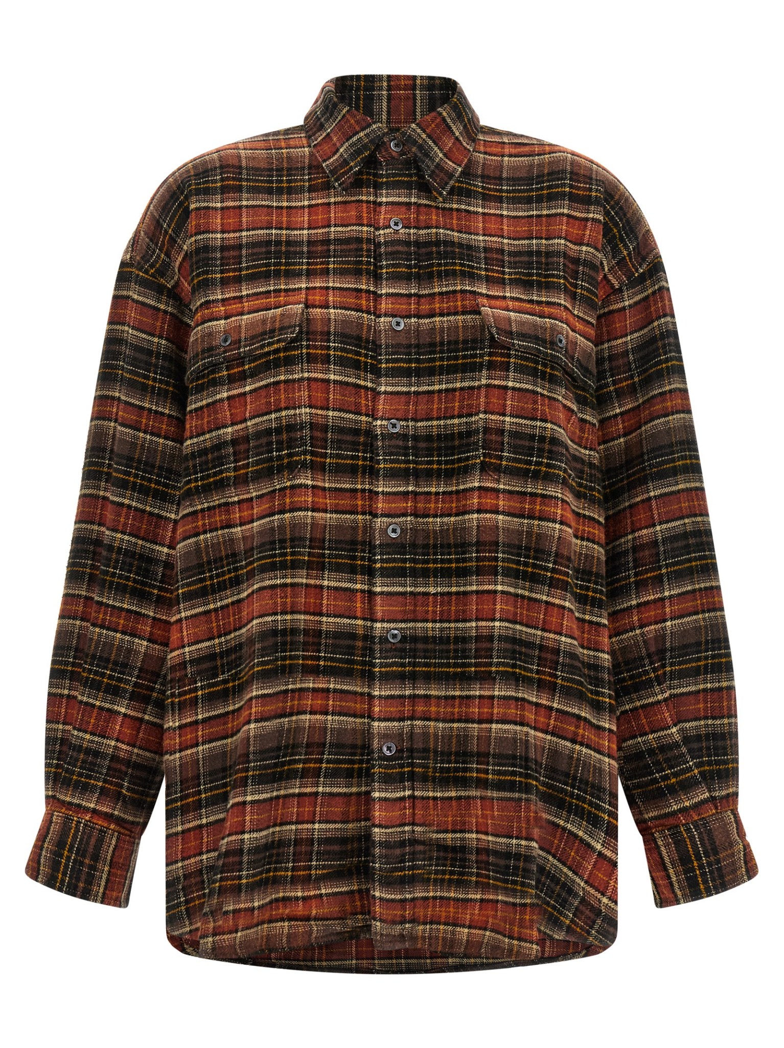 [R13] Shirts Long Sleeve FW26 R13WR415R854BBROWNDARKGREYPLAID
