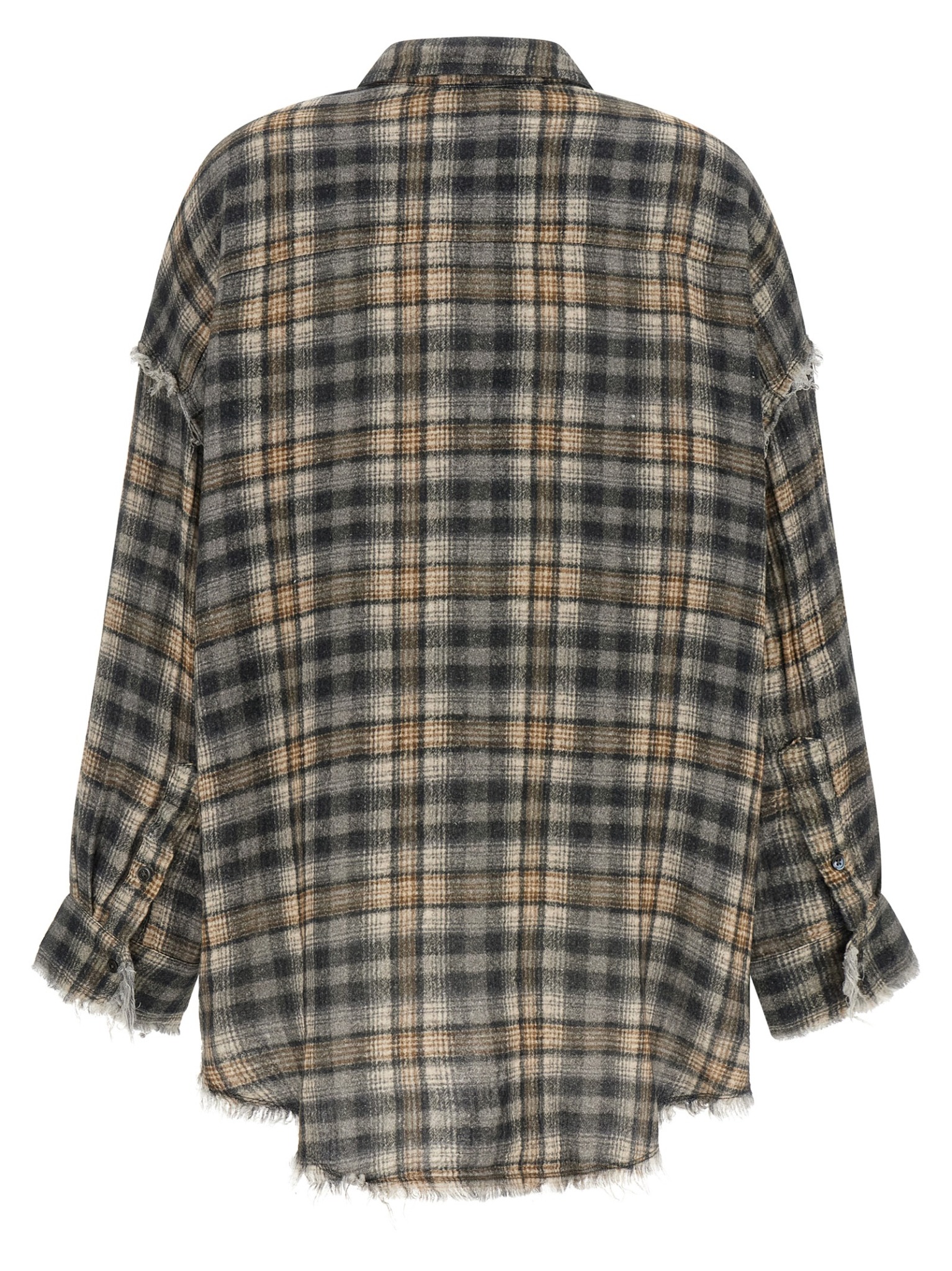 [R13] Shirts Long Sleeve FW26 R13WR075R925AGREYCREAMPLAID