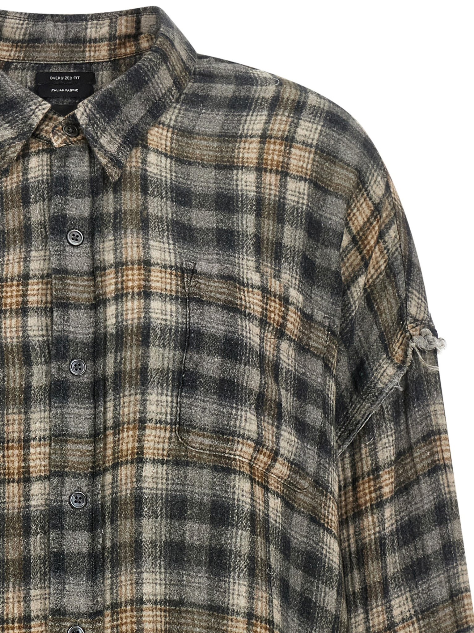 [R13] Shirts Long Sleeve FW26 R13WR075R925AGREYCREAMPLAID