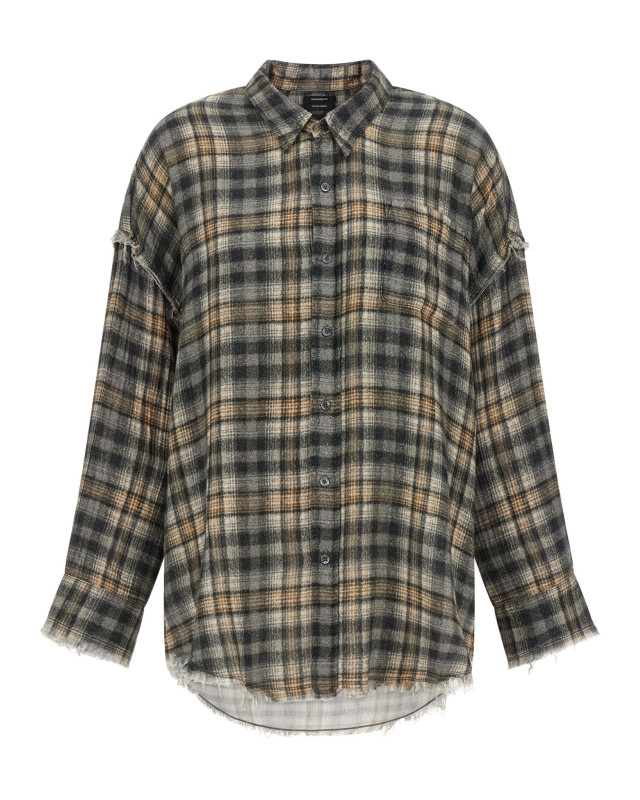 [R13] Shirts Long Sleeve FW26 R13WR075R925AGREYCREAMPLAID