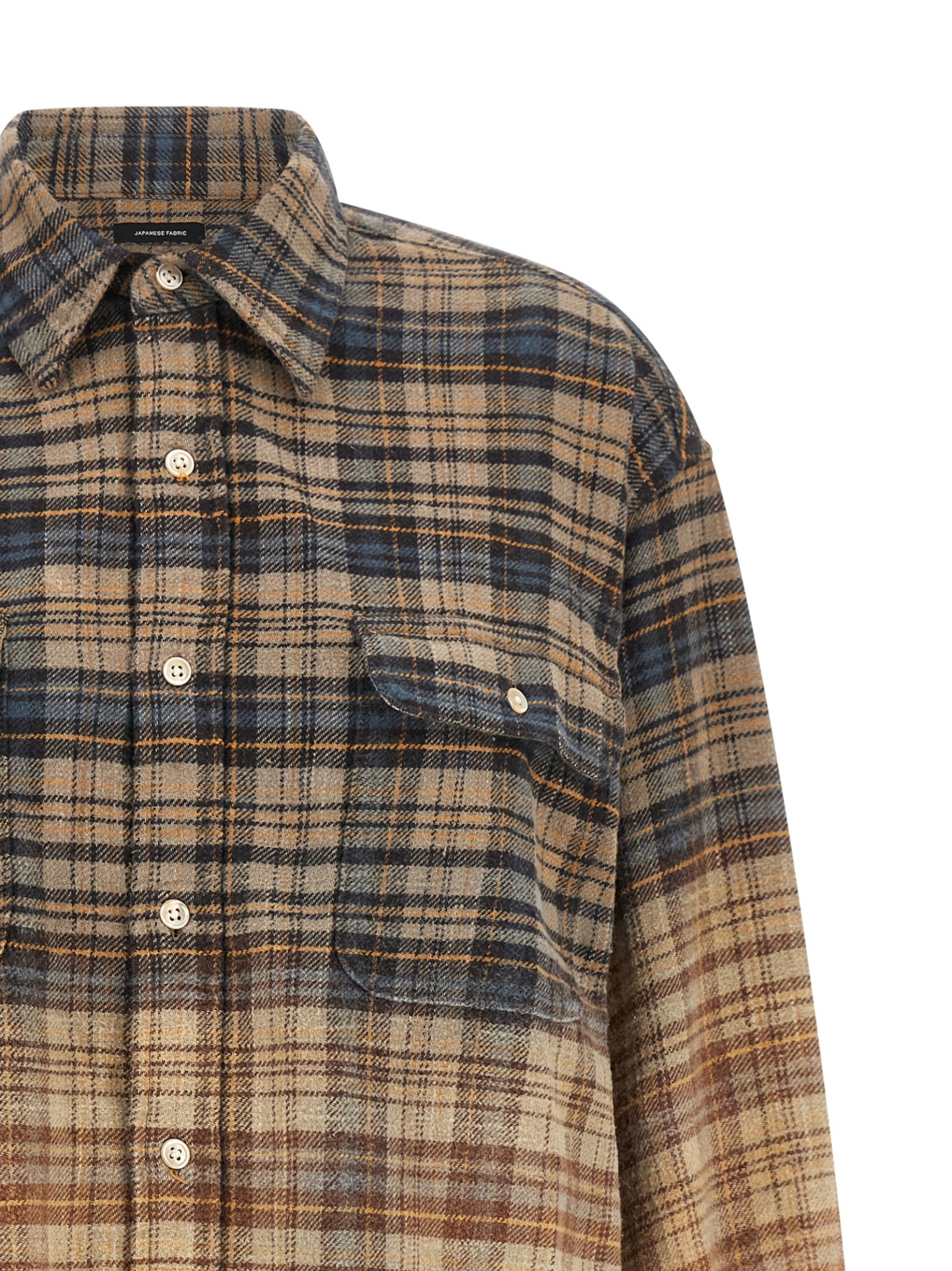 [R13] Shirts Long Sleeve FW26 R13WR415R855BDIPBLEACHLIGHTBLUEYELLOWPLAID