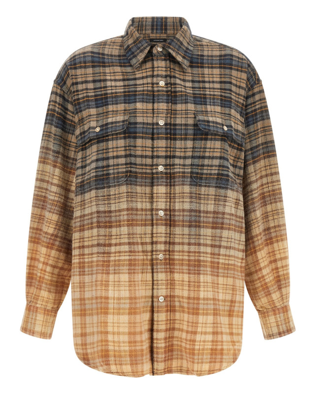 [R13] Shirts Long Sleeve FW26 R13WR415R855BDIPBLEACHLIGHTBLUEYELLOWPLAID