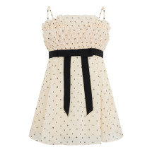 Flared dress with belt