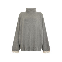 Oversized sweater with high collar