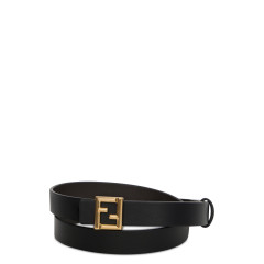 Leather belt with logo