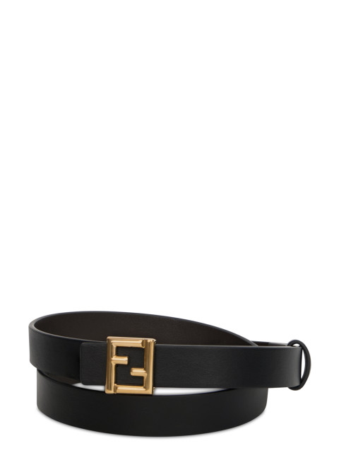 Leather belt with logo