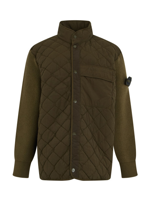 Quilted jacket with high collar