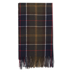 Checkered scarf with fringes