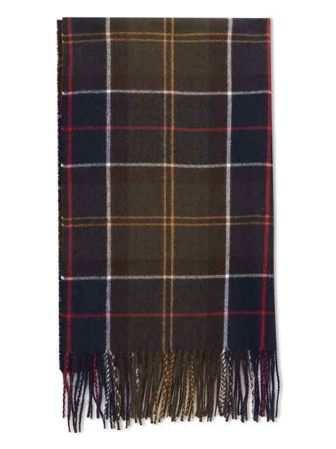 Checkered scarf with fringes