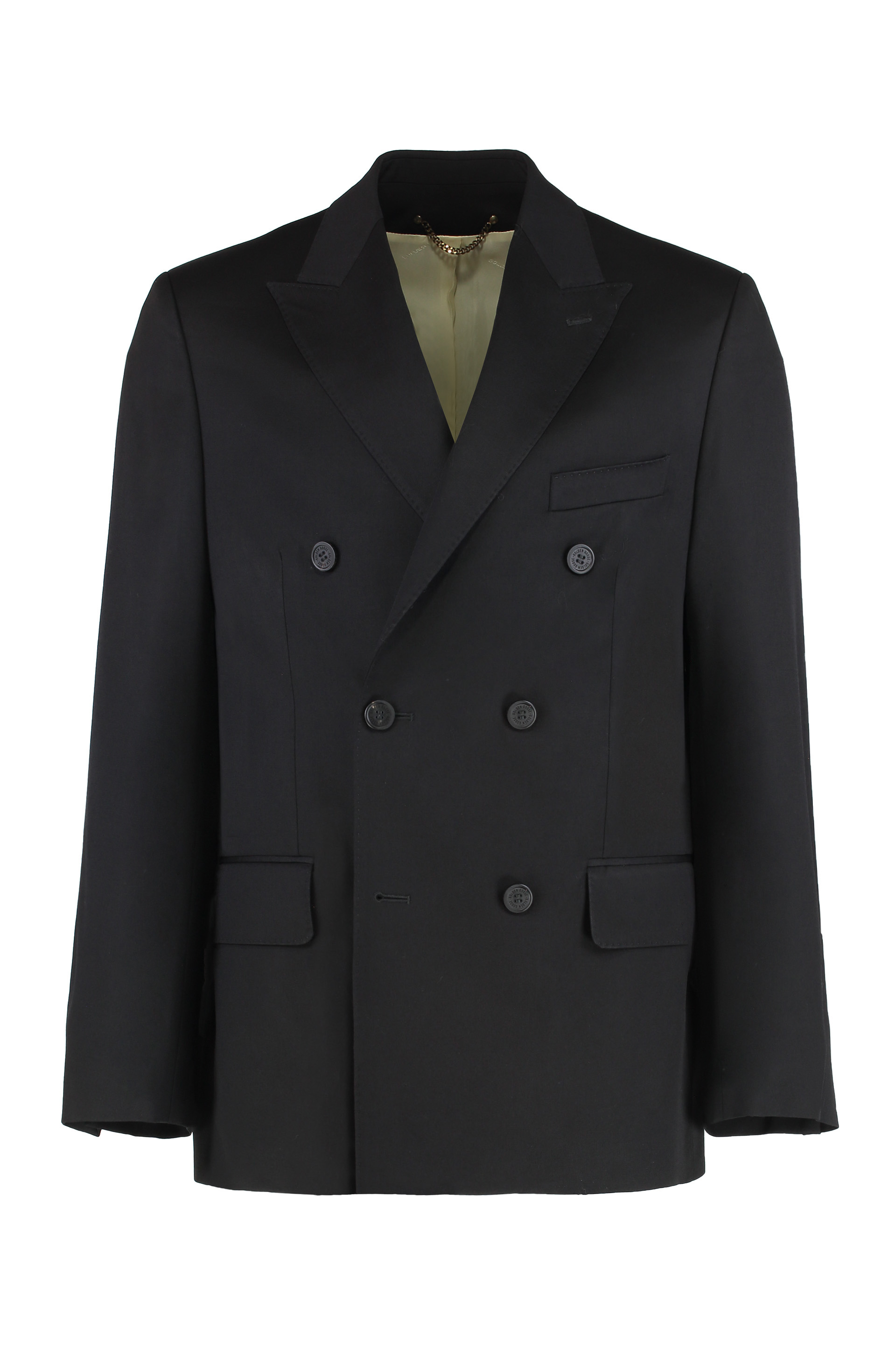 Double-breasted blazer with button closure