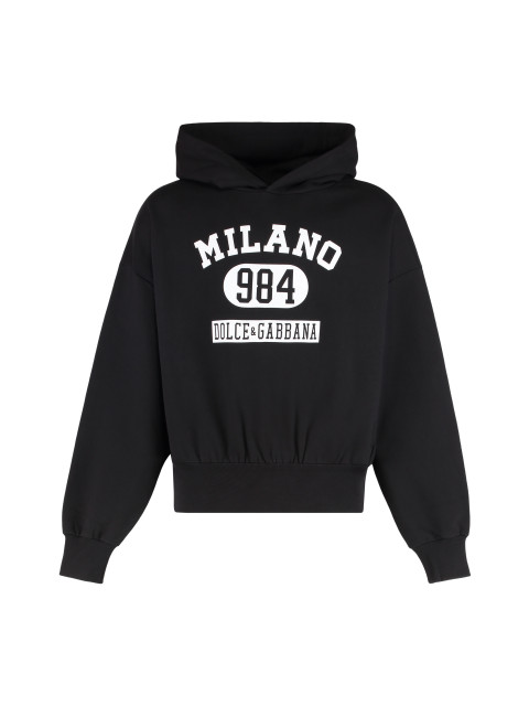 Hooded sweatshirt in jersey with print